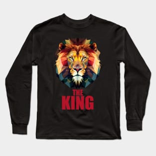 King of the Jungle - Lion Head Polygon Long Sleeve T-Shirt